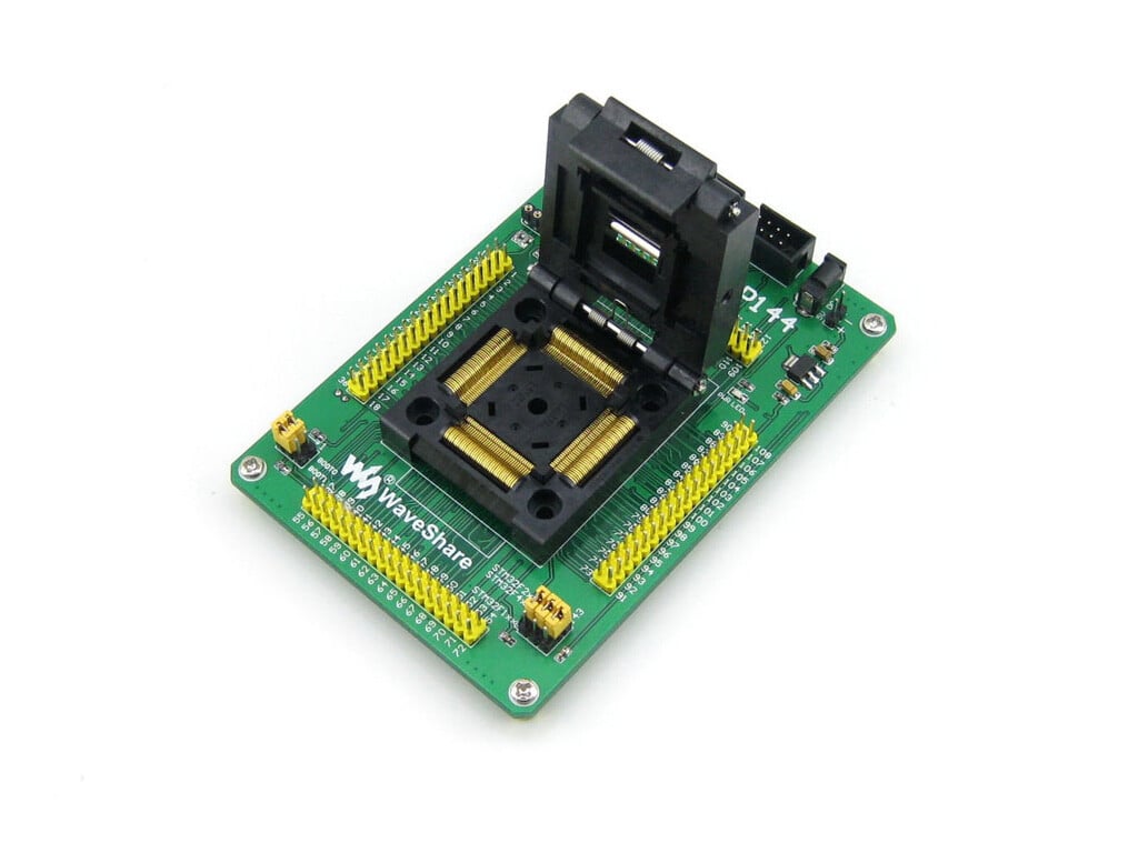 Yamaichi STM32-QFP144 IC Test & Burn-in Socket med bundkort til STM32 mikrocontroller i QFP144 (0,5 mm pitch) pakke