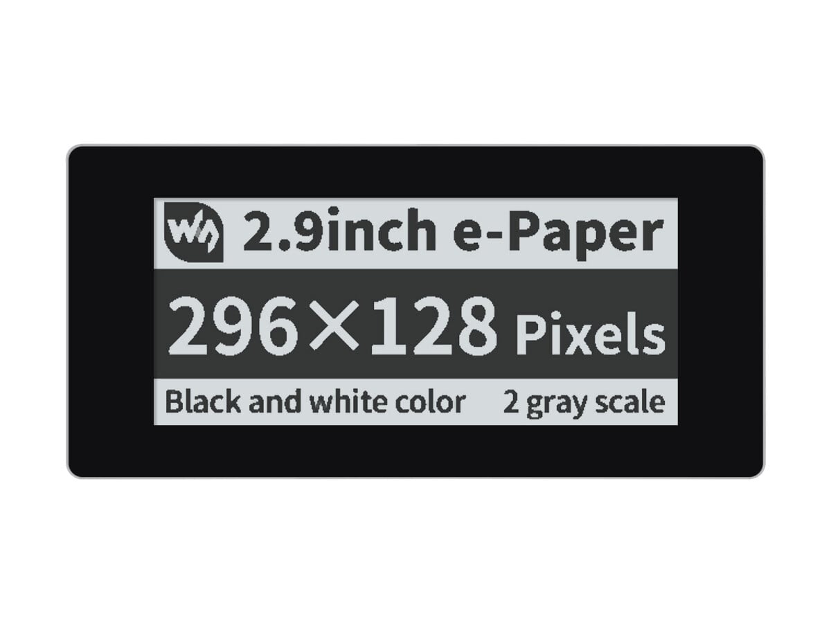 WaveShare 2,9 Zoll Touch E-Paper Modul til Raspberry Pi Pico, 296×128, Sort / Hvid, SPI