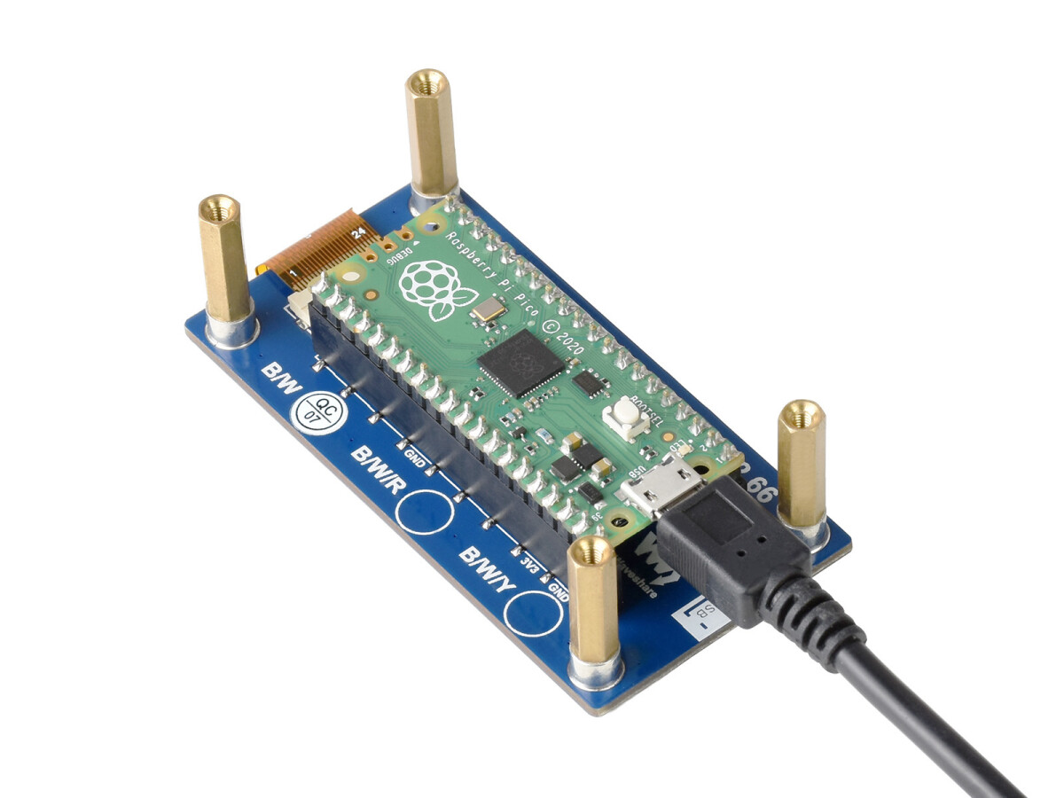 WaveShare 2,66 Zoll E-Paper E-Ink Display Modul til Raspberry Pi Pico, 296×152, sort/hvid, SPI