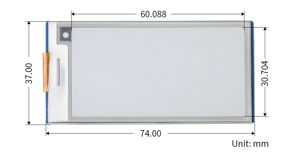 WaveShare 2,66 Zoll E-Paper E-Ink Display Modul til Raspberry Pi Pico, 296×152, sort/hvid, SPI