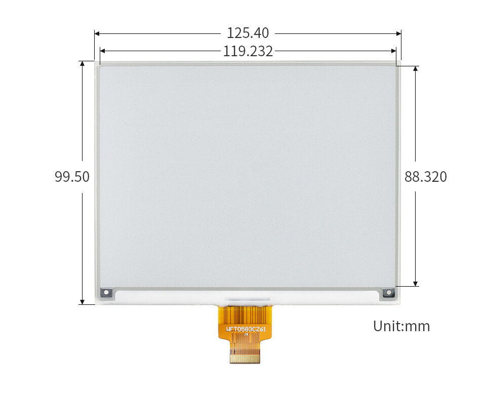 WaveShare 5,83 Zoll E-Paper E-Ink Display Modul für Raspberry Pi Pico 648x480 Schwarz Weiß SPI
