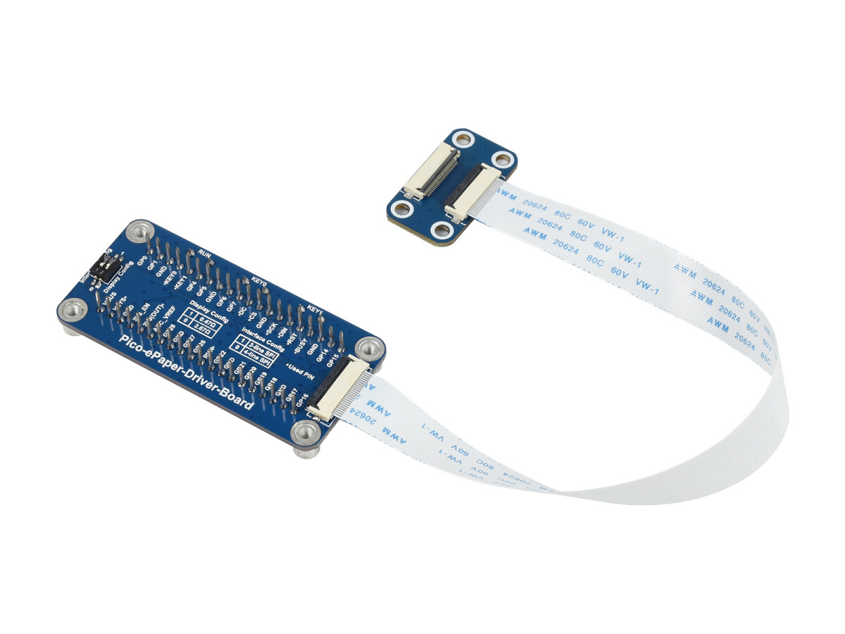 WaveShare 7,5 Zoll E-Paper E-Ink Display Modul (B) til Raspberry Pi Pico 800x480 Rød Sort Hvid SPI