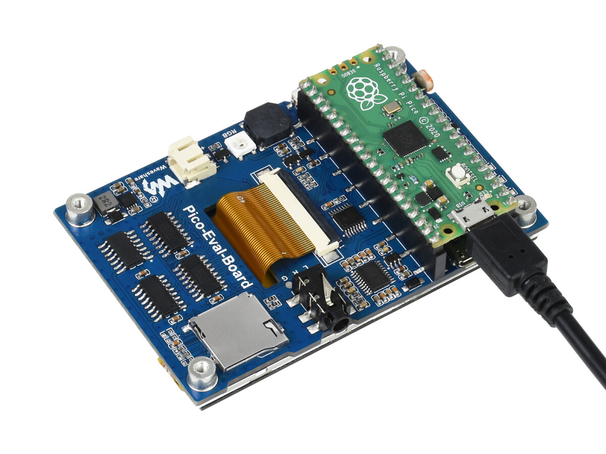 WaveShare Samlet evalueringskort med 3,5 tommer LCD til Raspberry Pi Pico