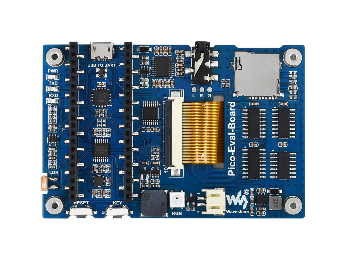 WaveShare Samlet evalueringskort med 3,5 tommer LCD til Raspberry Pi Pico