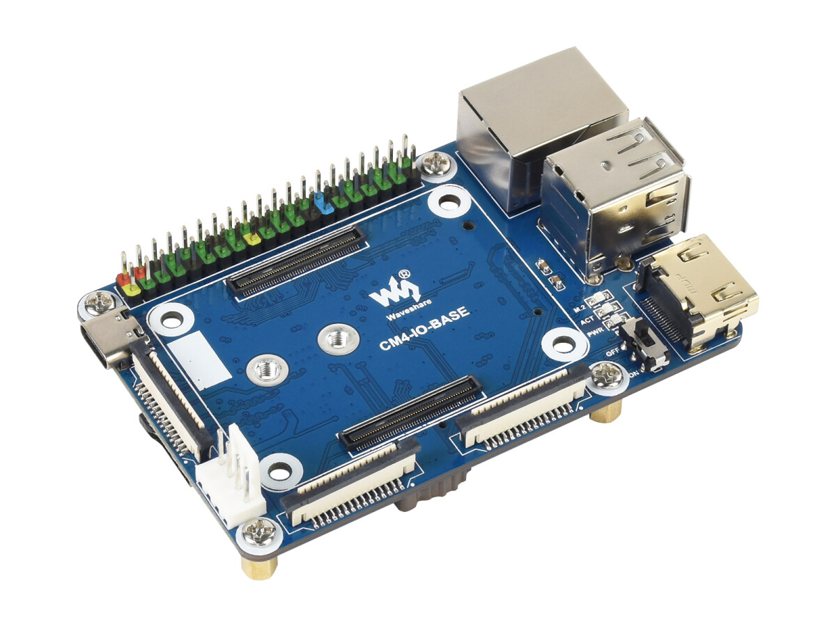 WaveShare CM4-IO-BASE-B + USB HDMI Adapter til Raspberry Pi Compute Module 4