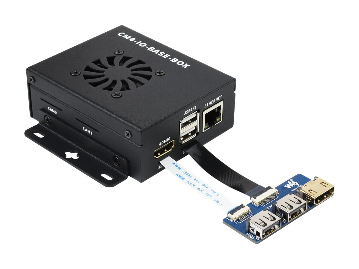 WaveShare CM4-IO-BASE-BOX-A + USB HDMI adapter til Raspberry Pi Compute Module 4
