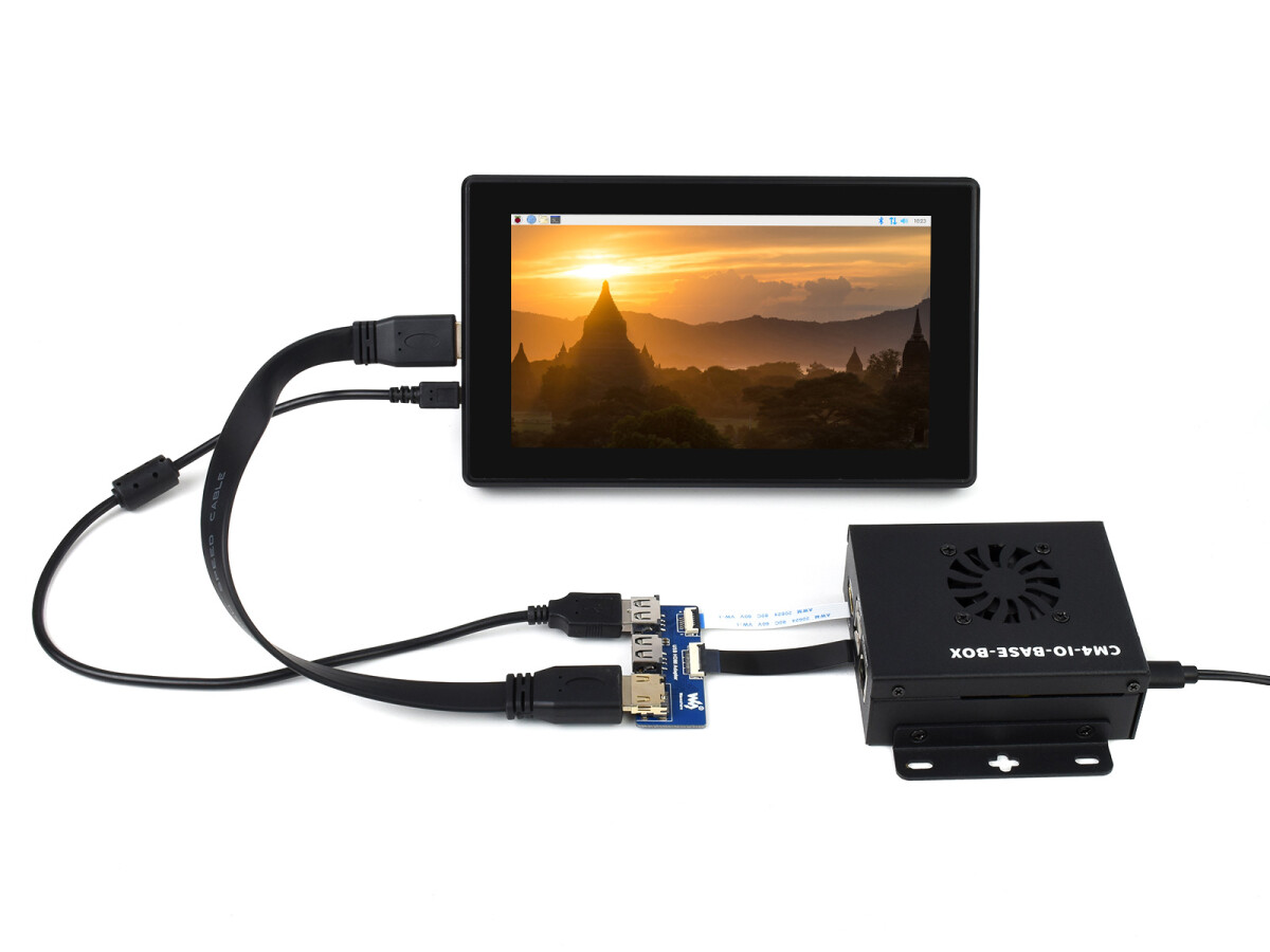 WaveShare CM4-IO-BASE-BOX-A + USB HDMI adapter til Raspberry Pi Compute Module 4