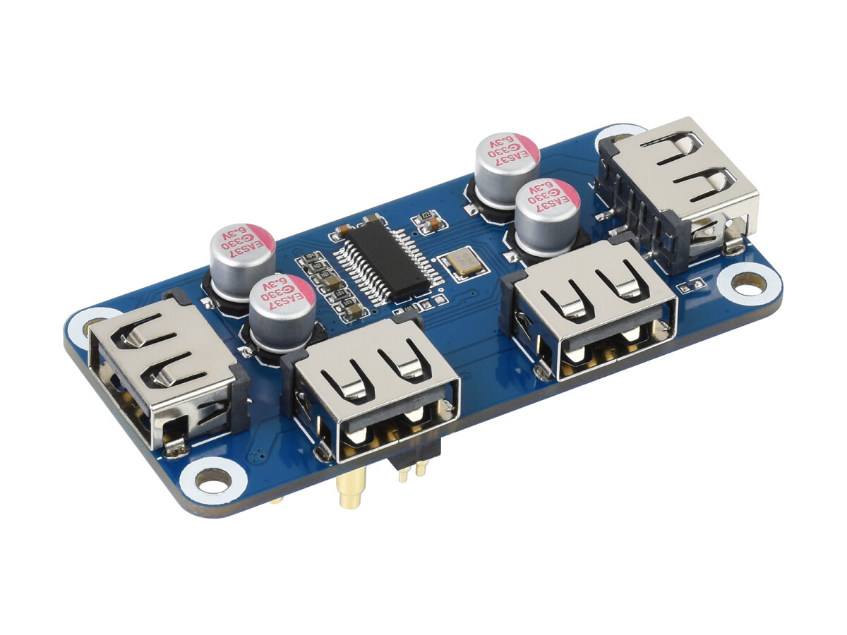 WaveShare USB HUB HAT (B) til Raspberry Pi-serien, 4x USB 2.0 porte