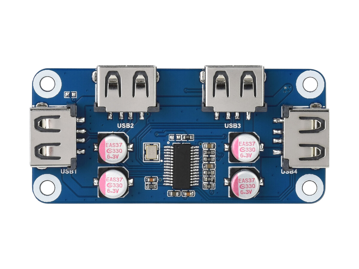 WaveShare USB HUB HAT (B) til Raspberry Pi-serien, 4x USB 2.0 porte