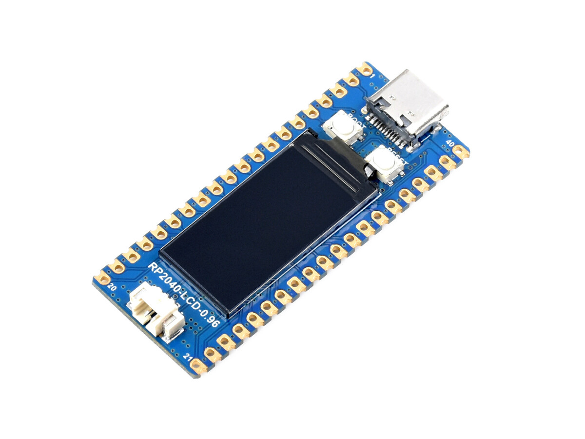 WaveShare RP2040-LCD-0.96 Mikrocontroller-kort med LCD baseret på Raspberry Pi Pico RP2040