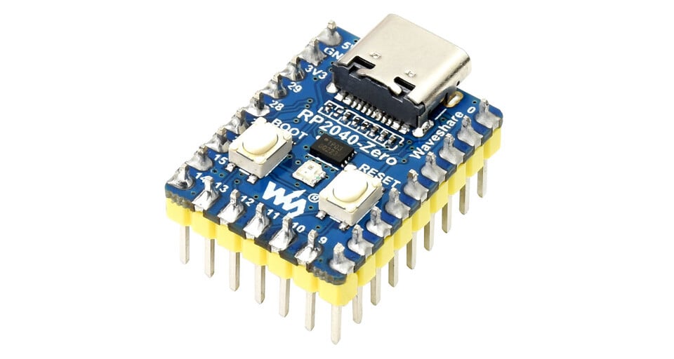 WaveShare RP2040-Zero MCU Board Mini Version Forudsamlet Baseret på Pi Pico