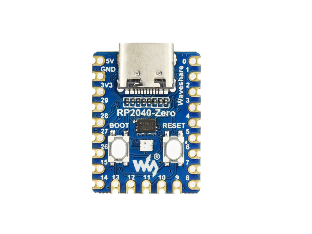 WaveShare RP2040-Zero MCU Board Mini Version Forudsamlet Baseret på Pi Pico