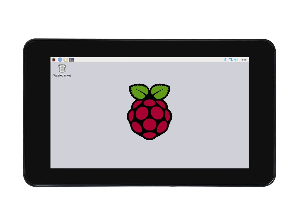 WaveShare 7-tommers kapacitivt touch IPS-display til Raspberry Pi med kabinet 1024x600