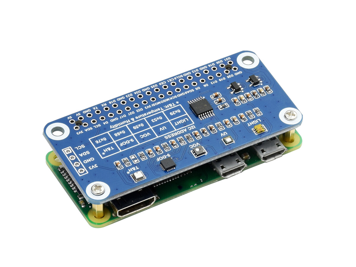 WaveShare Miljøsensor HAT til Raspberry Pi, I2C-bus