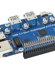 WaveShare USB 3.2 Gen1 Gigabit Ethernet HUB HAT til Raspberry Pi
