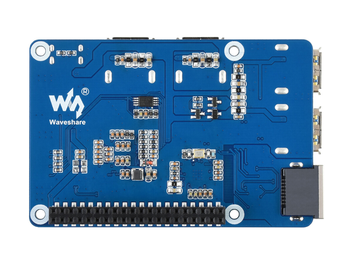 WaveShare USB 3.2 Gen1 Gigabit Ethernet HUB HAT til Raspberry Pi