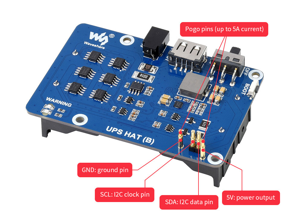 WaveShare UPS HAT (B) uden strømudfald til Raspberry Pi