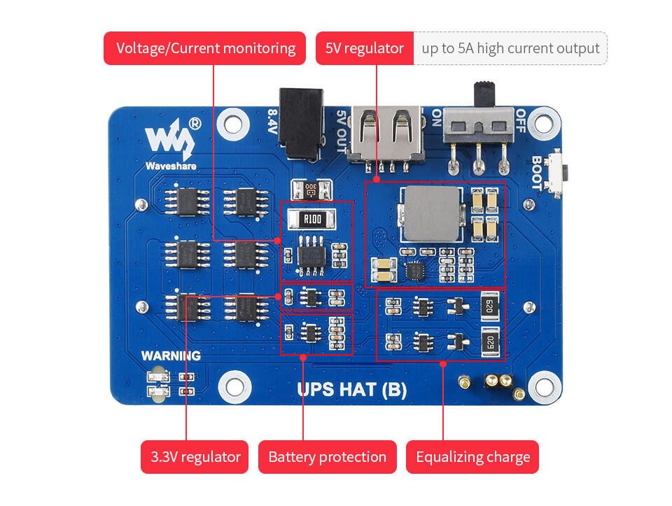 WaveShare UPS HAT (B) uden strømudfald til Raspberry Pi