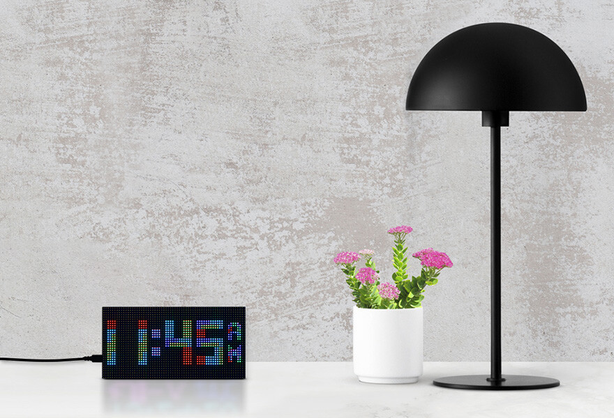 WaveShare RGB Fuld farve multi-funktion digitalt ur til Raspberry Pi Pico, 64x32 grid, præcis RTC