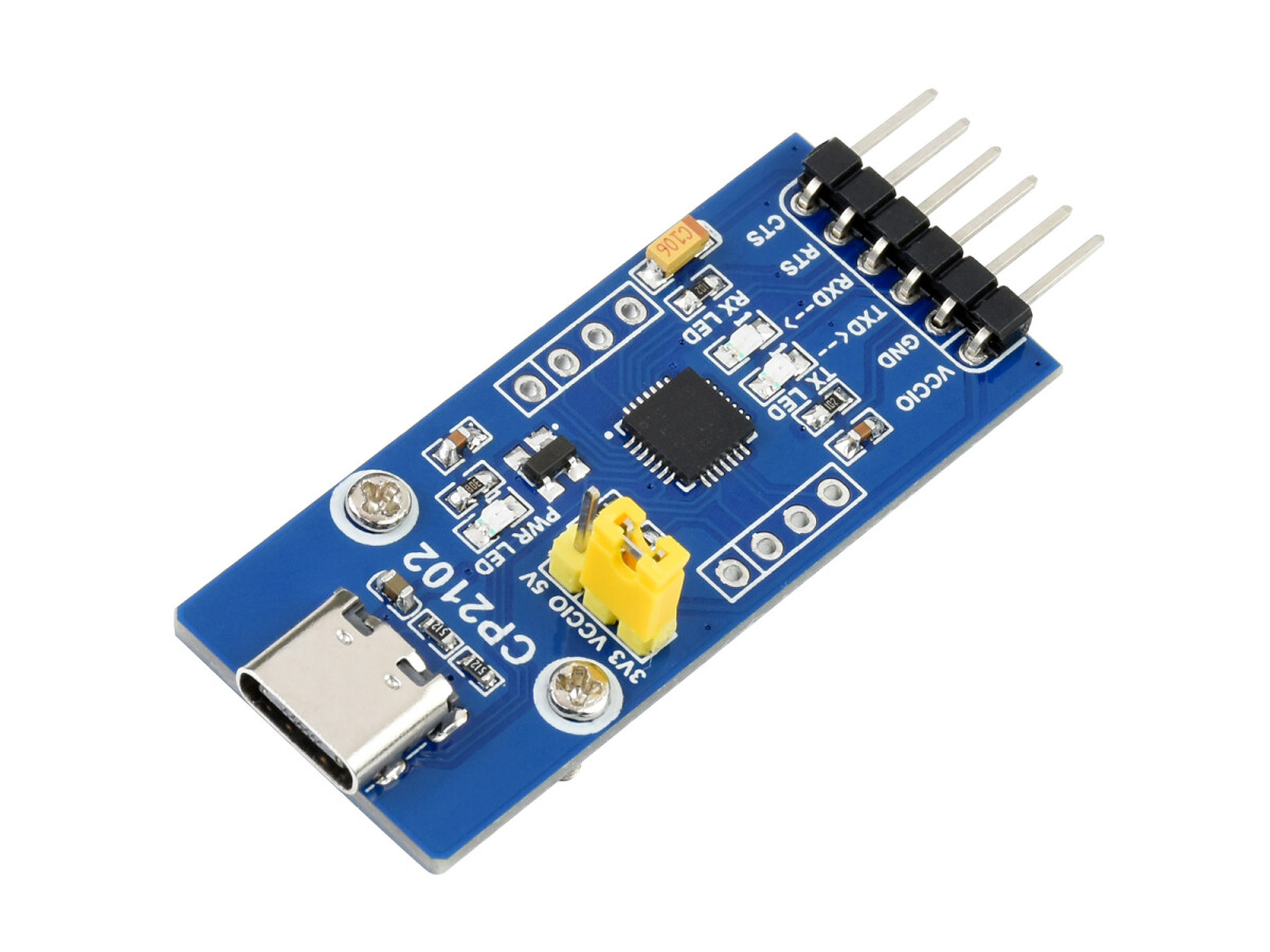 WaveShare CP2102 USB UART Bord (Type C), USB til UART (TTL) Kommunikationsmodul, USB-C stik