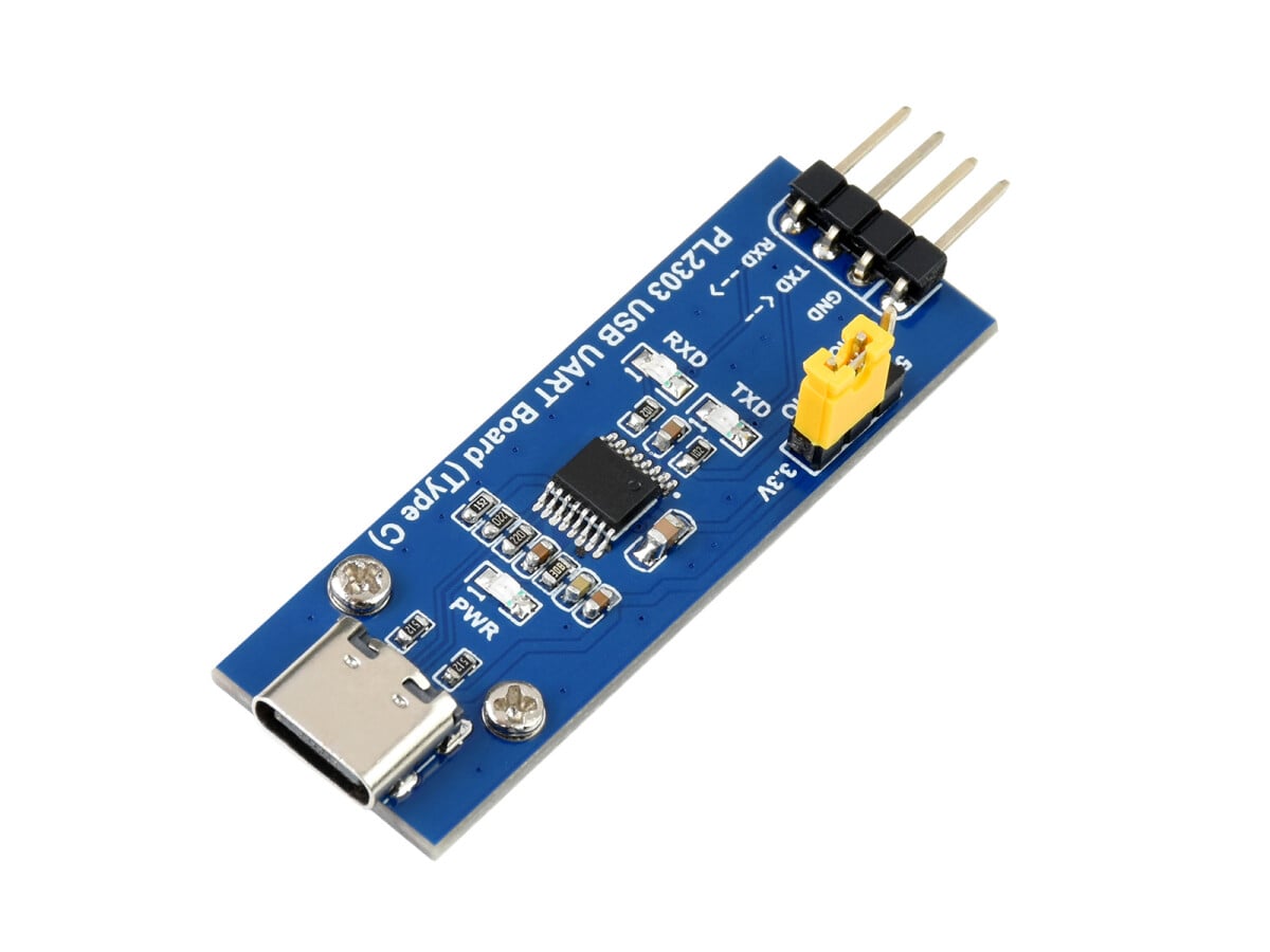 WaveShare PL2303 USB UART Bord (Type C), USB til UART (TTL) Kommunikationsmodul, USB-C stik