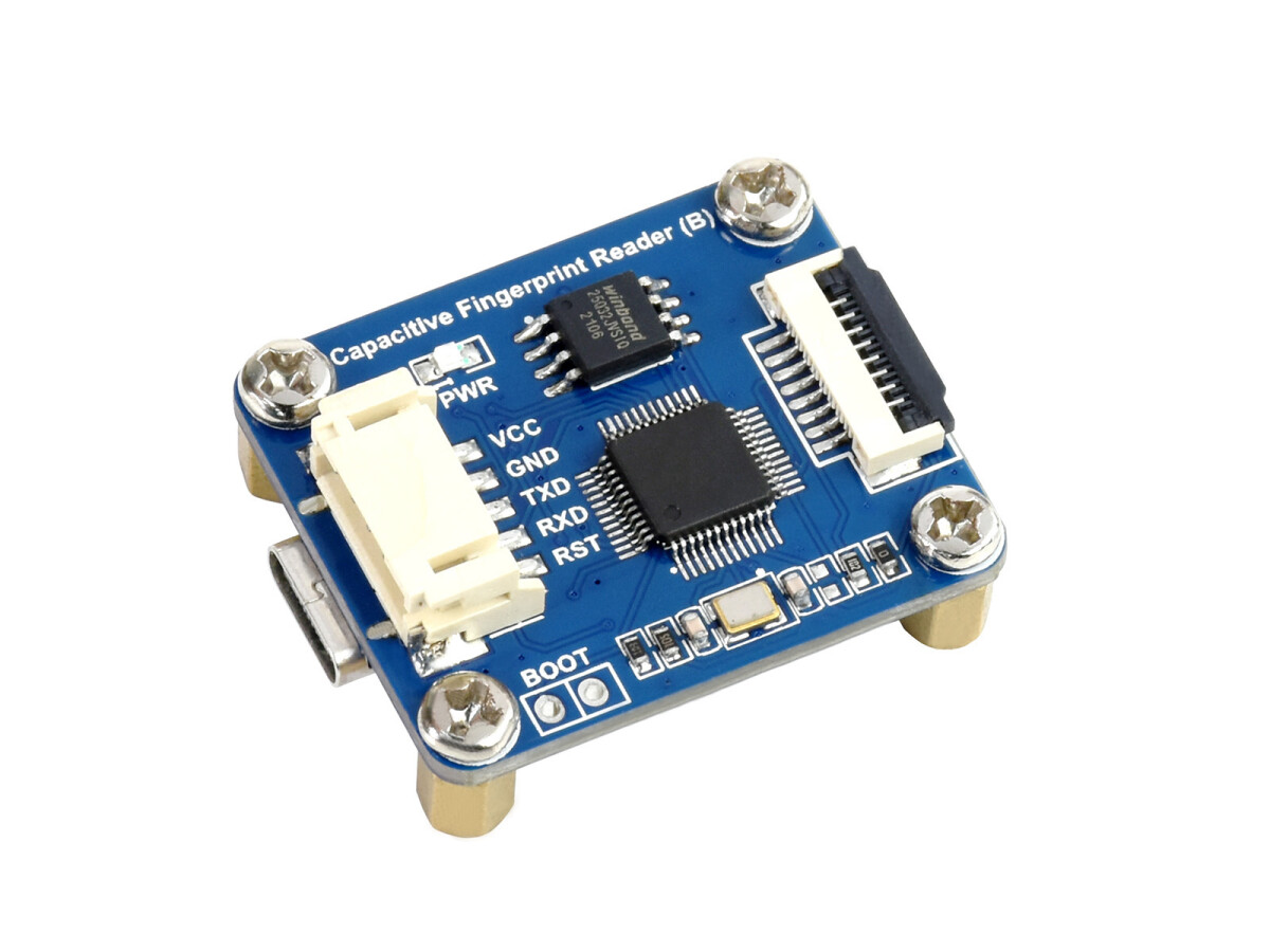 WaveShare Høj præcision Kapacitiv Fingerafleser (B), UART/USB dobbelt porte