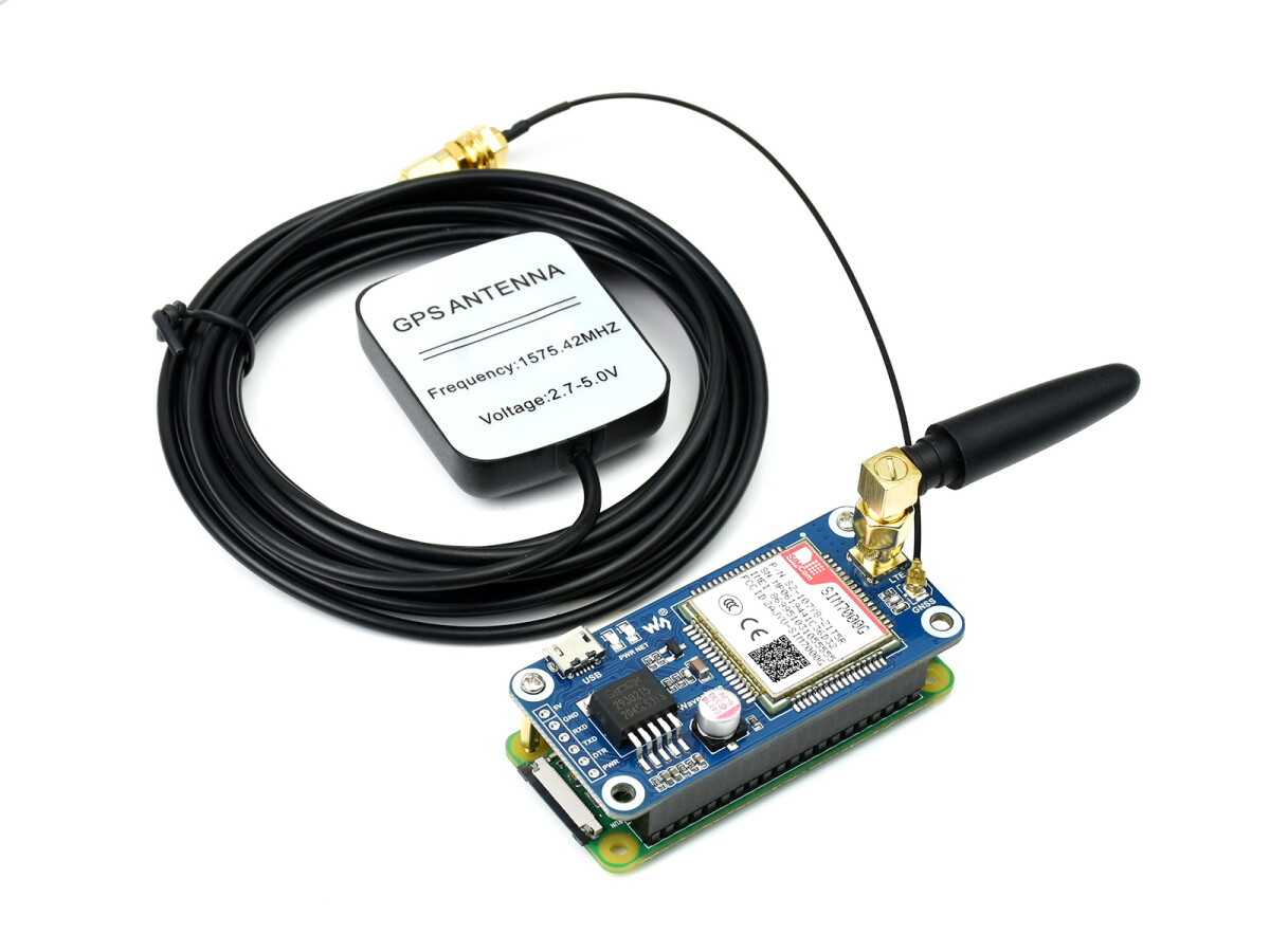 WaveShare SIM7000G NB-IoT Cat-M EDGE GPRS HAT til Raspberry Pi, GNSS, globalt båndstøtte