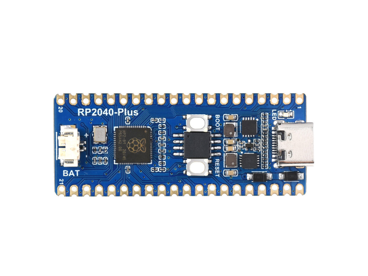 WaveShare RP2040-Plus MCU Board Plus version, præsolderet, baseret på Raspberry Pi Pico