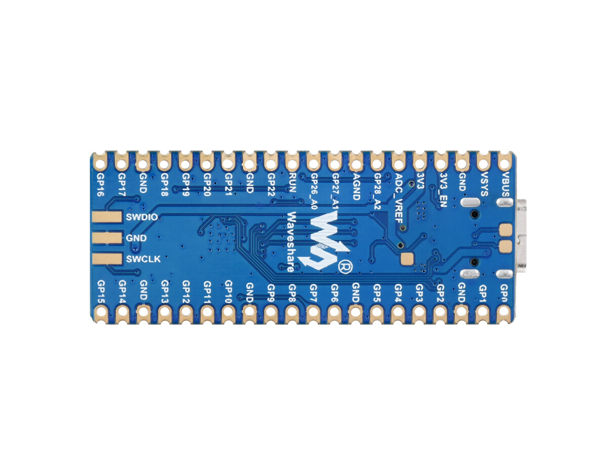 WaveShare RP2040-Plus MCU Board Plus version, præsolderet, baseret på Raspberry Pi Pico