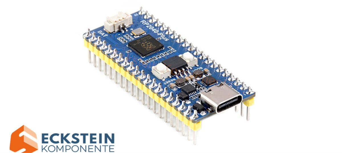 WaveShare RP2040-Plus MCU Board Plus version, præsolderet, baseret på Raspberry Pi Pico