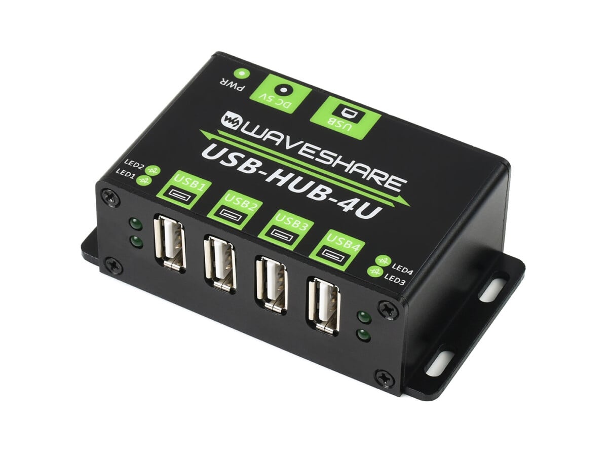WaveShare Industrielle USB-HUB, udvidelse med 4x USB 2.0 porte