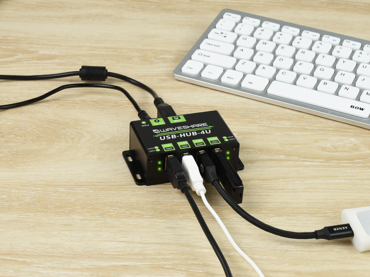 WaveShare Industrielle USB-HUB, udvidelse med 4x USB 2.0 porte