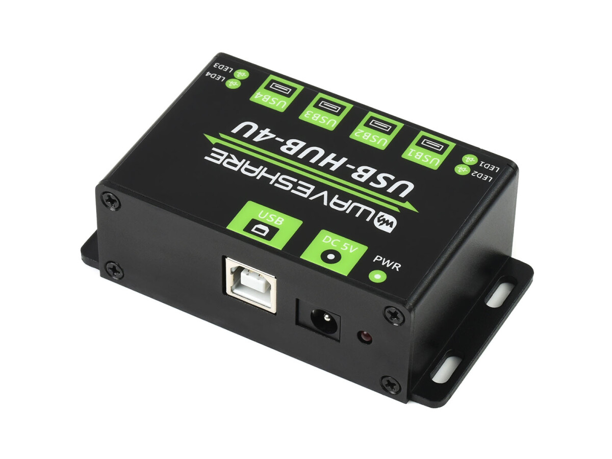 WaveShare Industrielle USB-HUB, udvidelse med 4x USB 2.0 porte