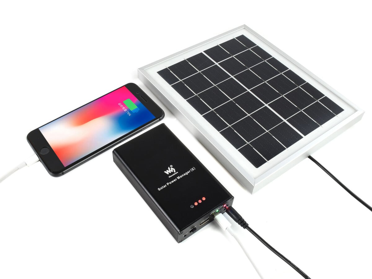 WaveShare Solar Power Manager (C), Understøtter 3x 18650-batterier, Flere beskyttelseskredsløb