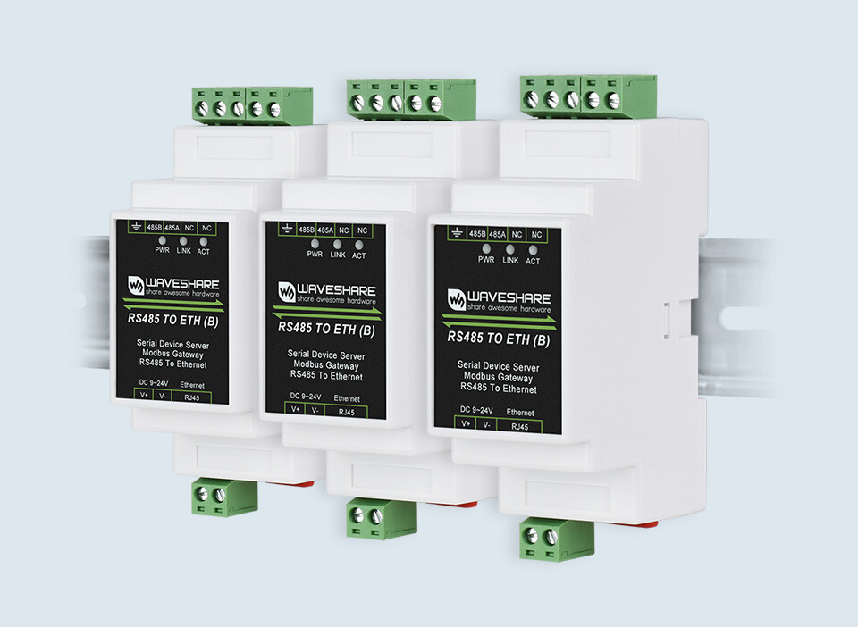 Waveshare Industrielle serielle server RS485 til RJ45 Ethernet TCP/IP til seriell