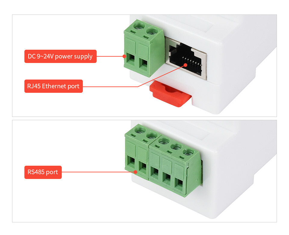 Waveshare Industrielle serielle server RS485 til RJ45 Ethernet TCP/IP til seriell