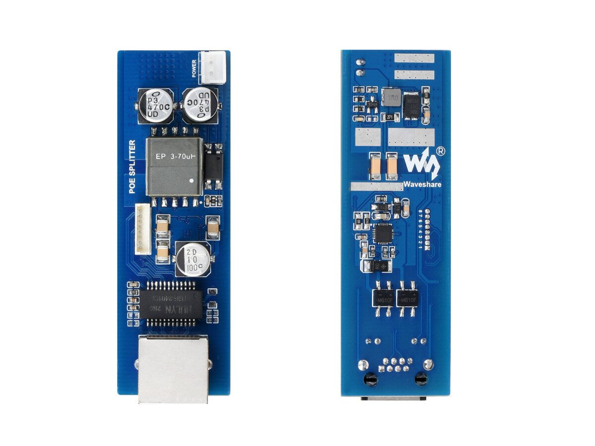 WaveShare Industrielt Gigabit PoE Splitter Metal Case 5V 2.5A Type-C output