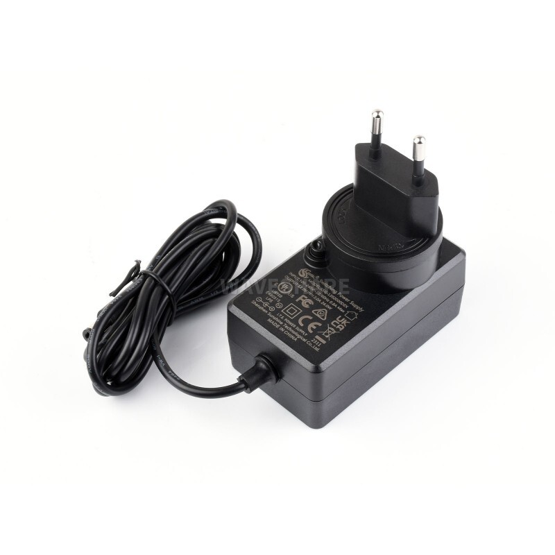 WaveShare strømforsyning 12V/2A med 5,5x2,1 mm DC-stikoutput