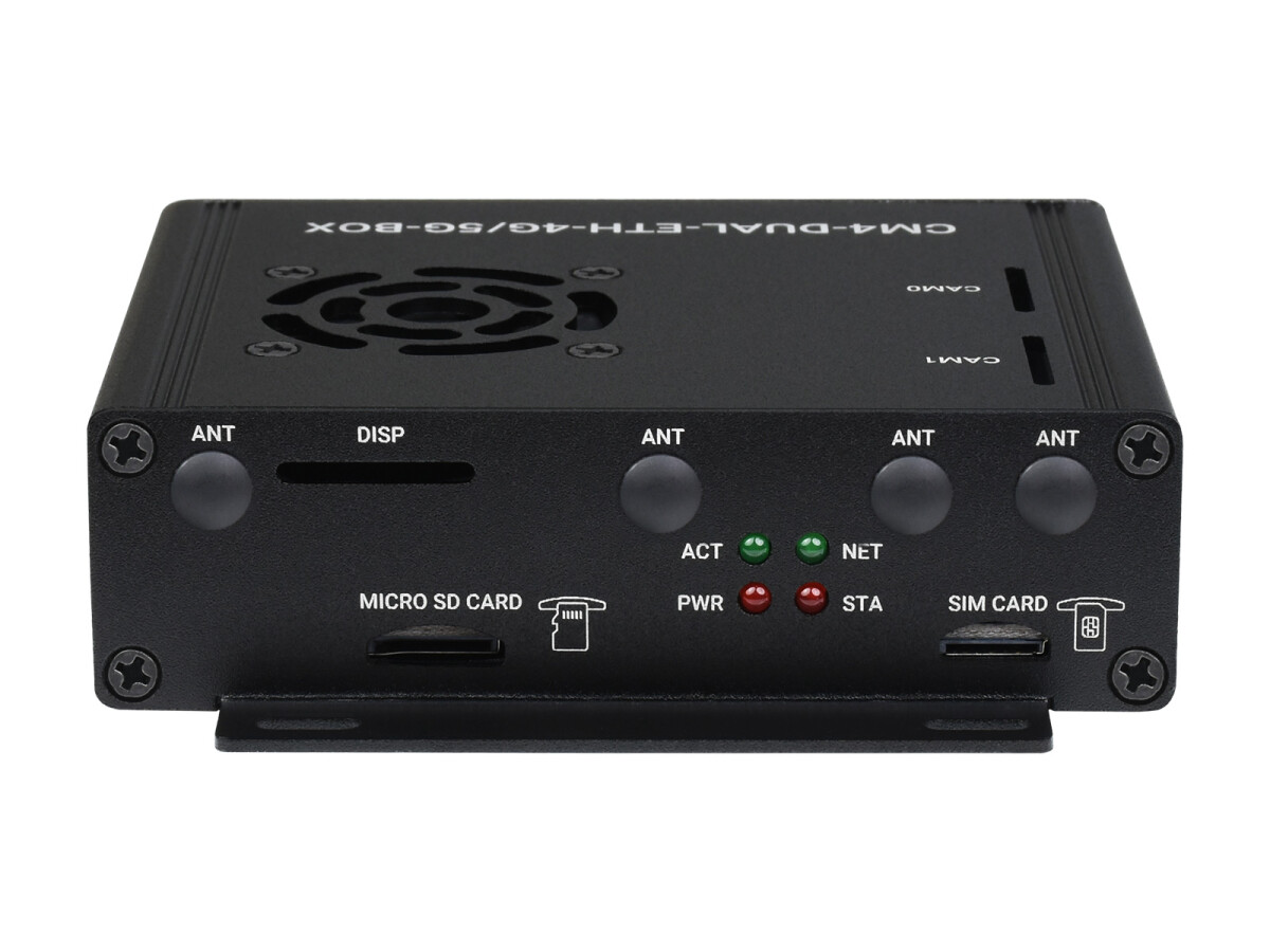 WaveShare Dual Gigabit Ethernet 5G/4G Mini-Computer uden Raspberry Pi CM4 Metal Kabinet med køleventil