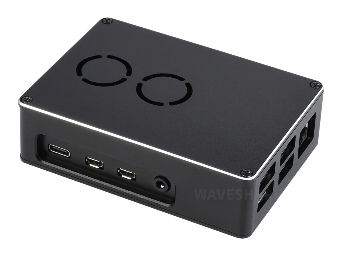 WaveShare Dual Fan Case for Raspberry Pi 4 Matt overflade