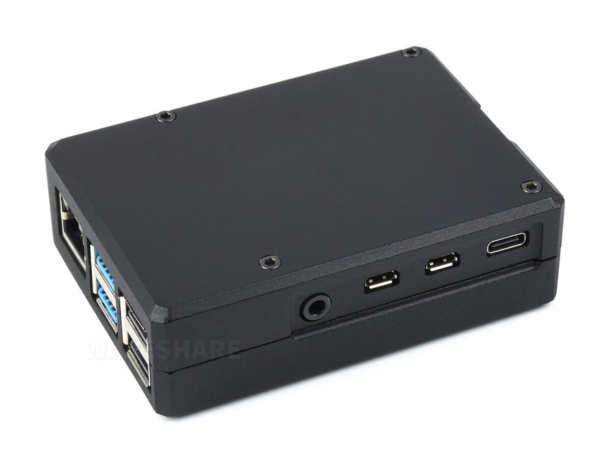 WaveShare Aluminiumgitter med grov indvendig varmeafledningsstøtter til Raspberry Pi 4