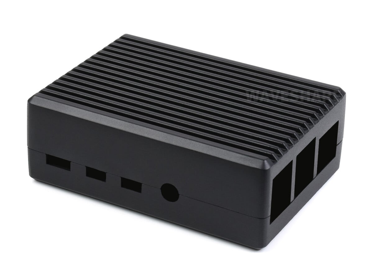 WaveShare Aluminium Stripe Groovet Kabinet til Raspberry Pi 4 Indvendig varmeafledningspiller