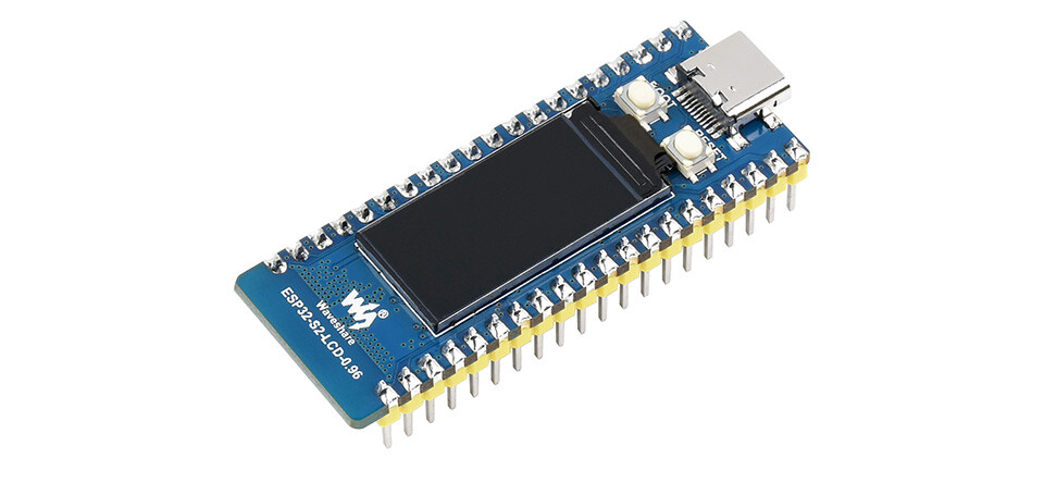WaveShare ESP32-S2 MCU WiFi Udviklingskort 2.4 GHz WiFi LCD Version med pinheader