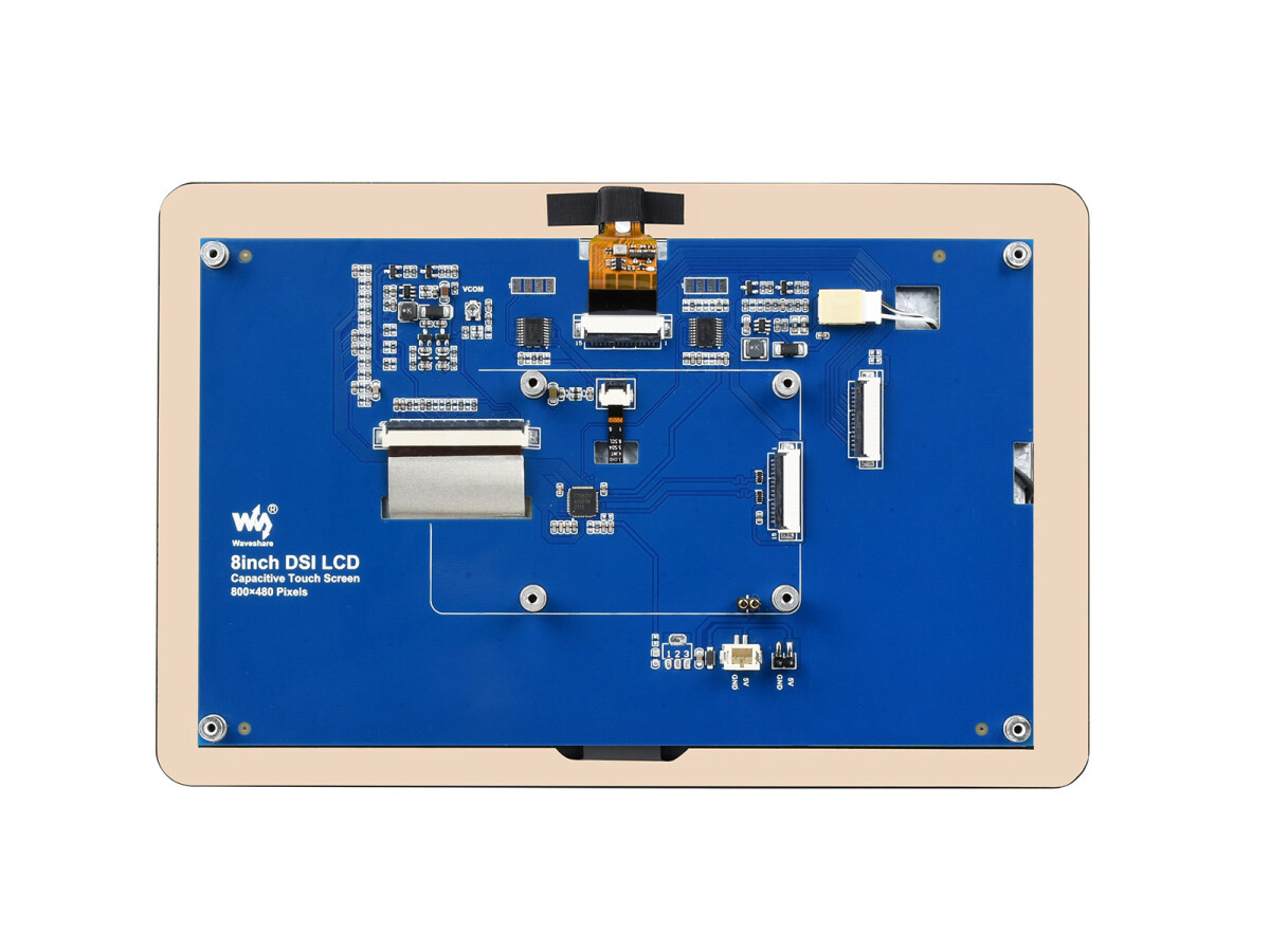 WaveShare 8-tommer kapacitivt touchdisplay til Raspberry Pi med 5MP frontkamera 800x480 DSI