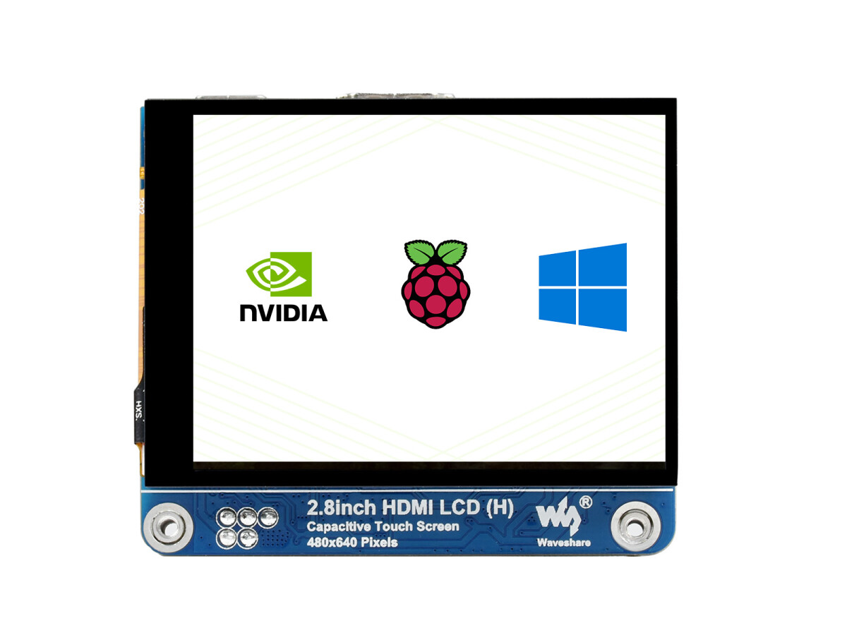 WaveShare 2,8 Zoll HDMI IPS LCD-display (H) 480x640 til Raspberry Pi Jetson Nano PC