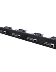 WaveShare 1U Racksæt til Raspberry Pi 4, op til 4 enheder, 19" vægmontering
