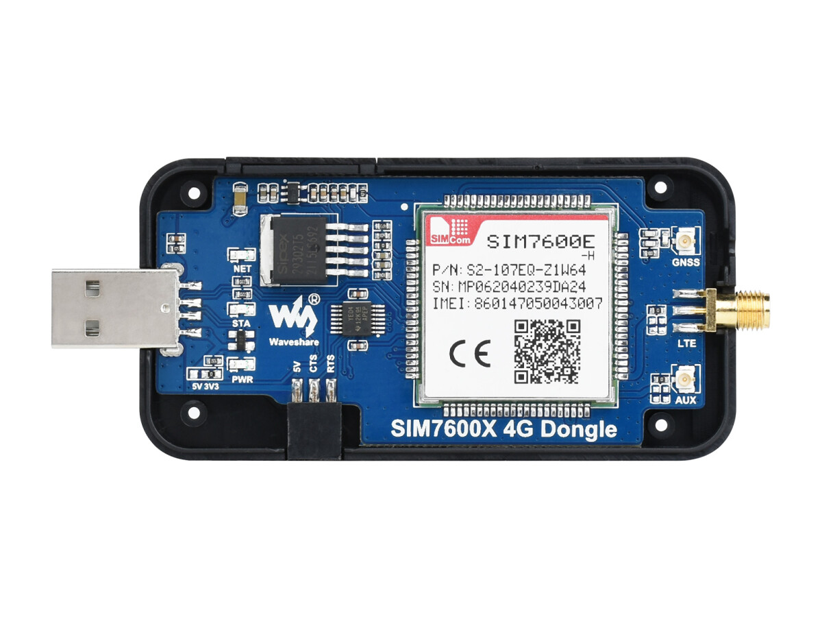 WaveShare SIM7600E-H 4G DONGLE GNSS Positionsbestemmelse til Raspberry Pi Laptop EU