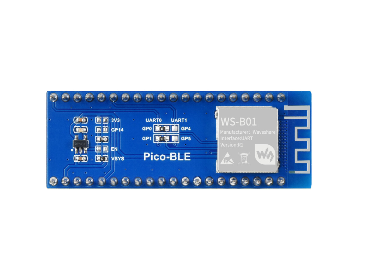 WaveShare Dual-Mode Bluetooth-modul til Raspberry Pi Pico SPP BLE Bluetooth 5.1