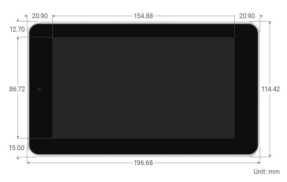 WaveShare 7 Zoll Touchscreen All-in-One Kit til Raspberry Pi CM4, 5MP kamera
