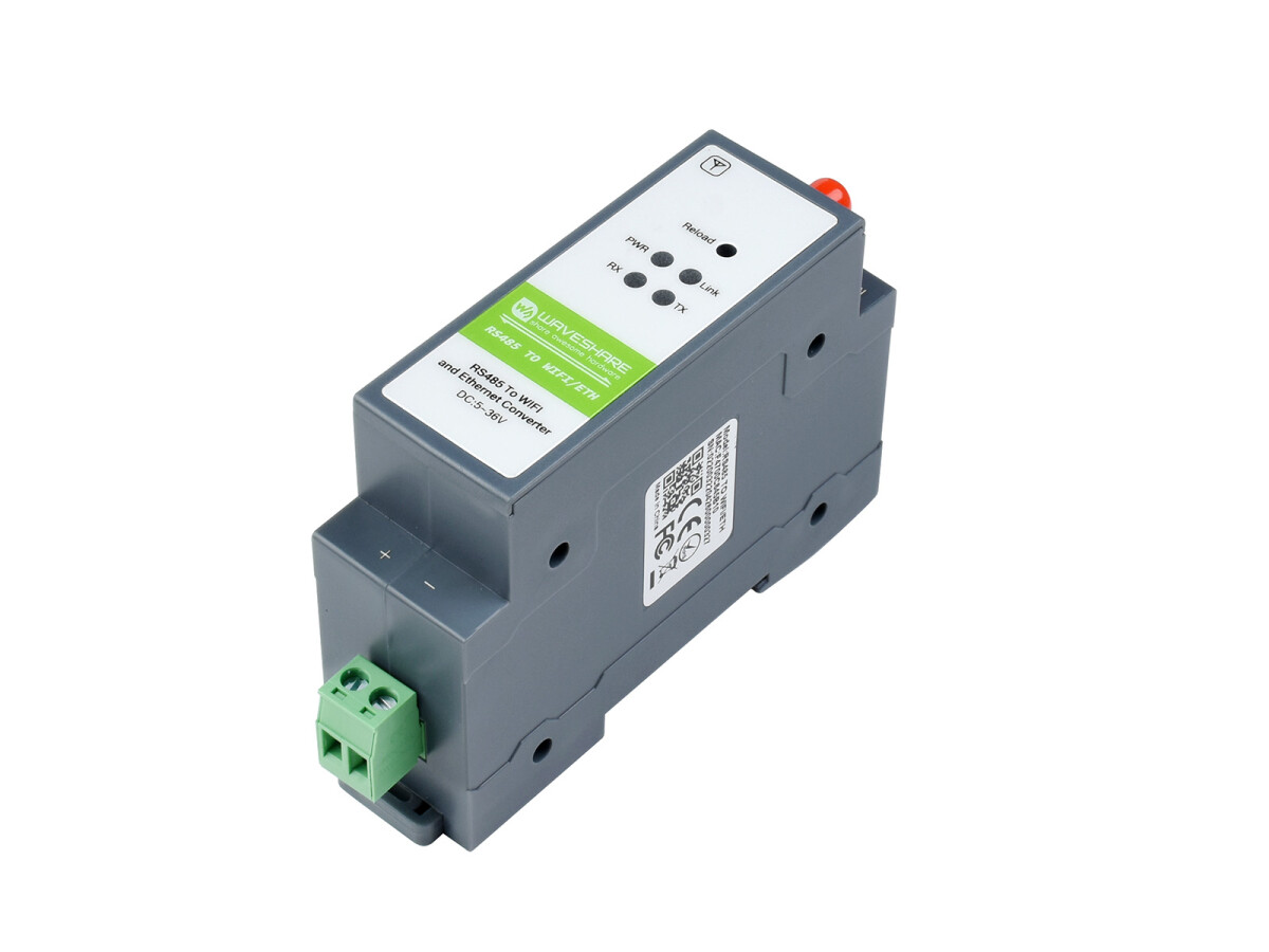 WaveShare Rail-Mount Serial Server RS485 to WIFI/Ethernet Modul Modbus MQTT Gateway